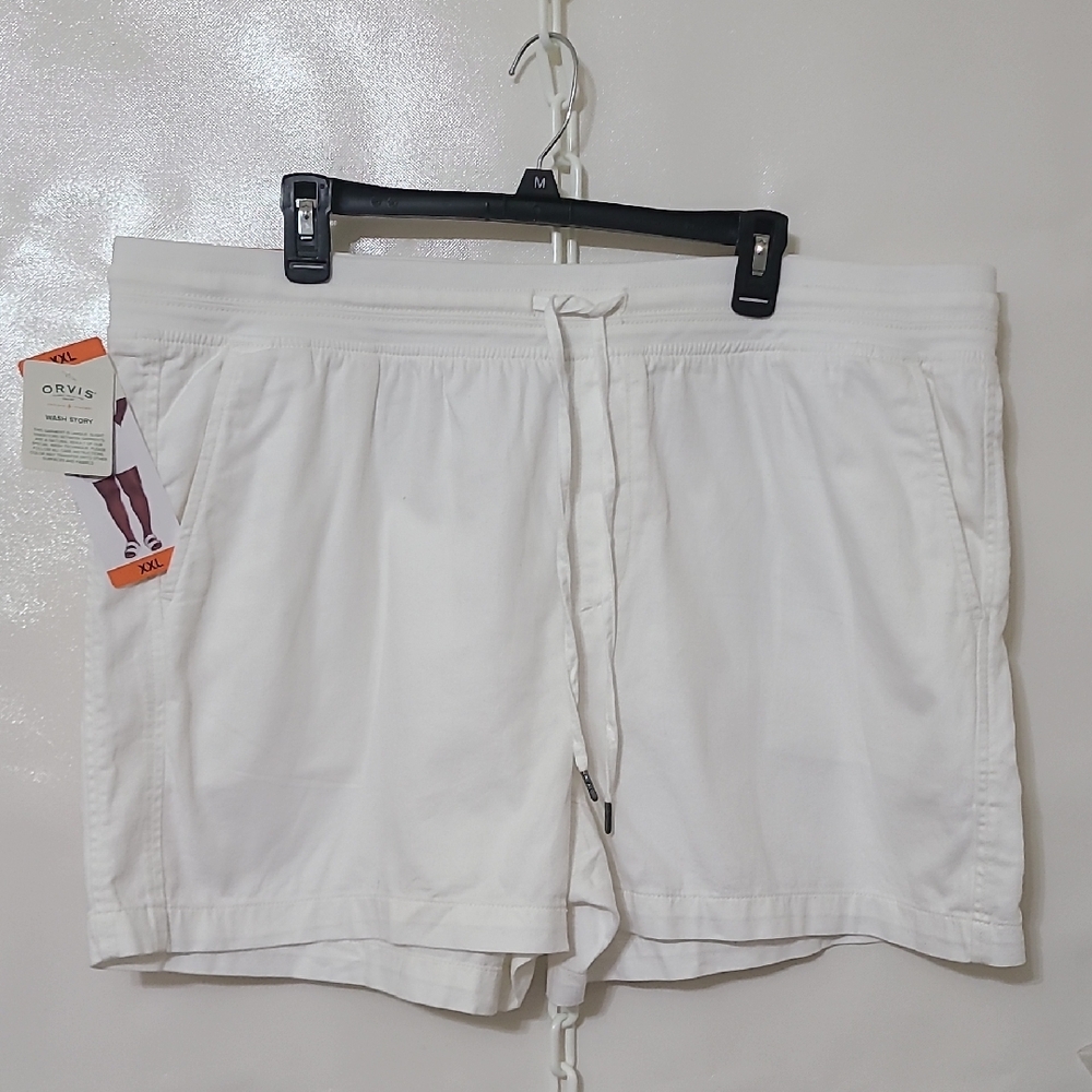 ORVIS Women's White Athletic Cotton Blend Shorts - Size XXL NEW WITH TAGS